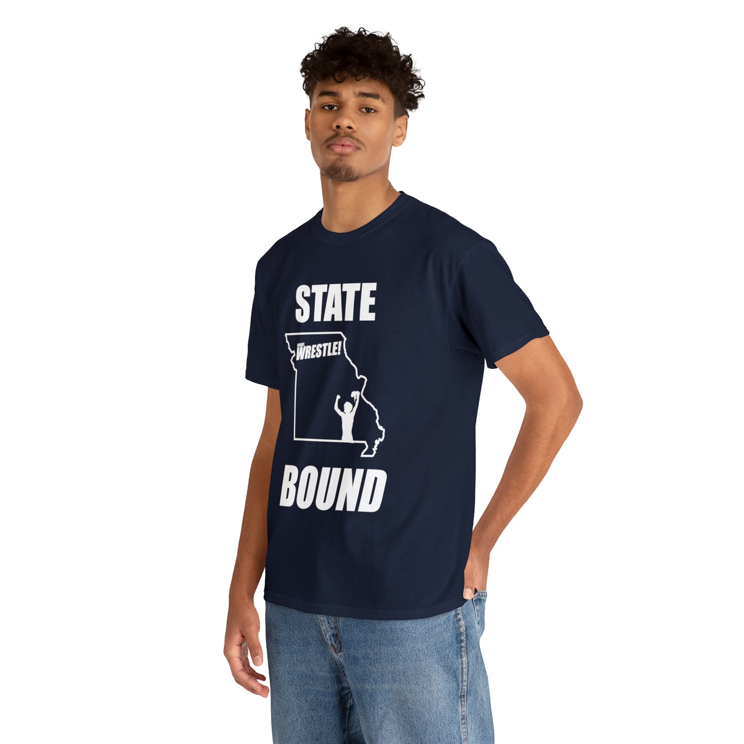 Missouri State Bound, White Logo, Unisex Heavy Cotton Tee