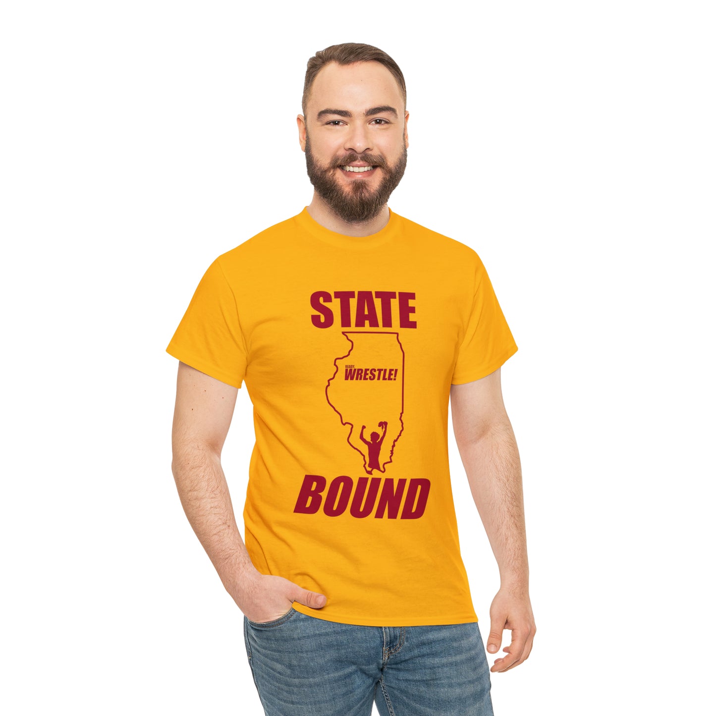 Illinois State Bound, Red Logo, Unisex Heavy Cotton Tee