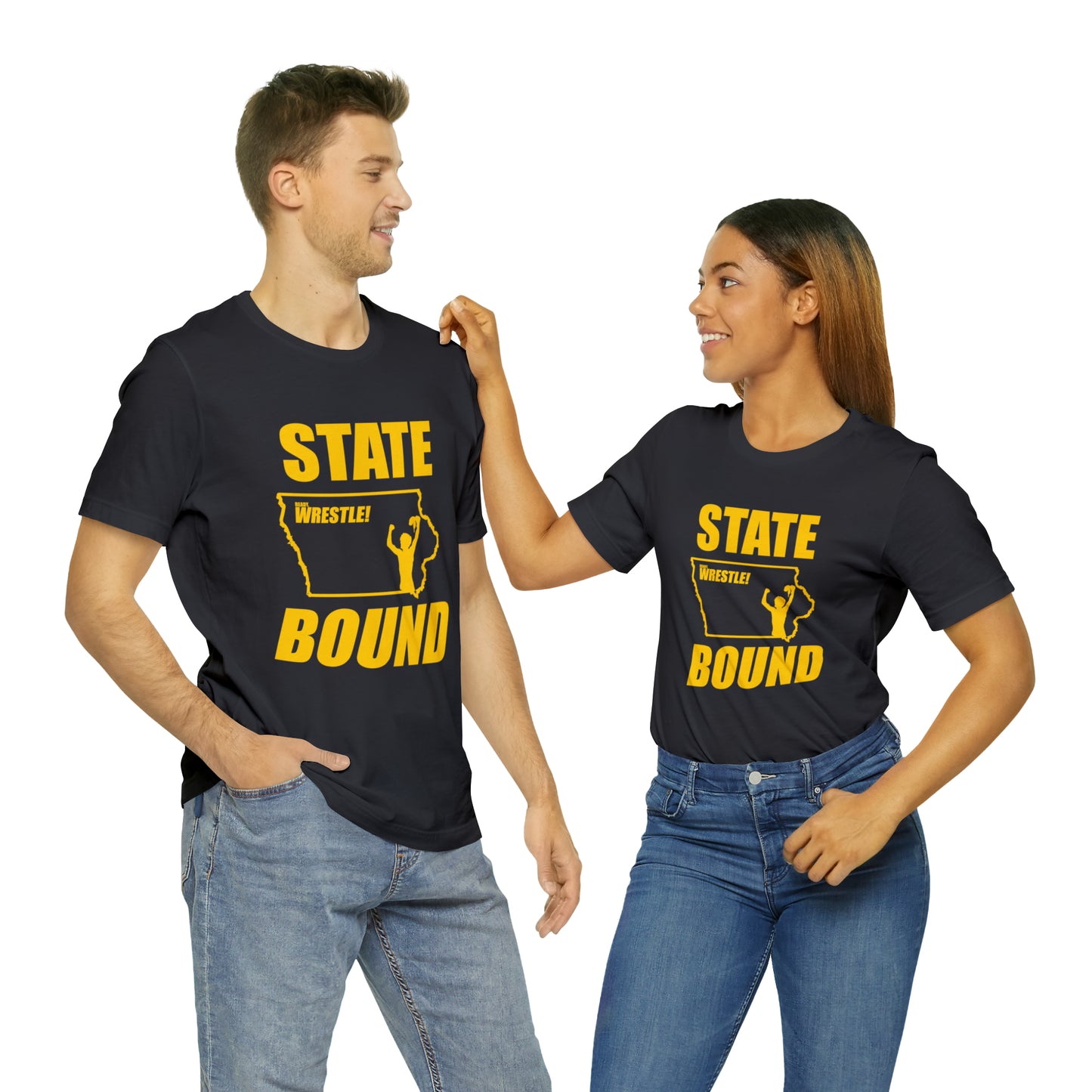 Iowa State Bound, Unisex Jersey Short Sleeve Tee, Gold Logo