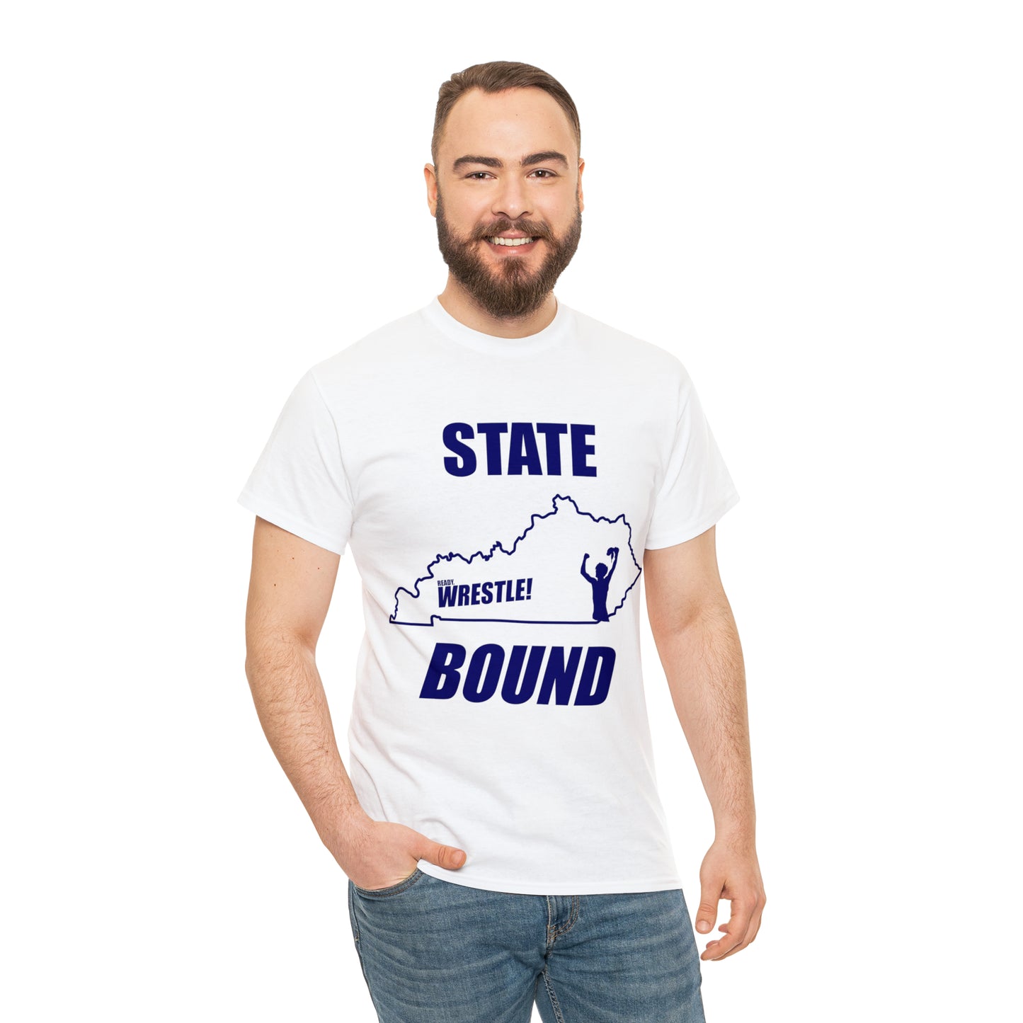 Kentucky State Bound, Royal Blue Logo, Unisex Heavy Cotton Tee