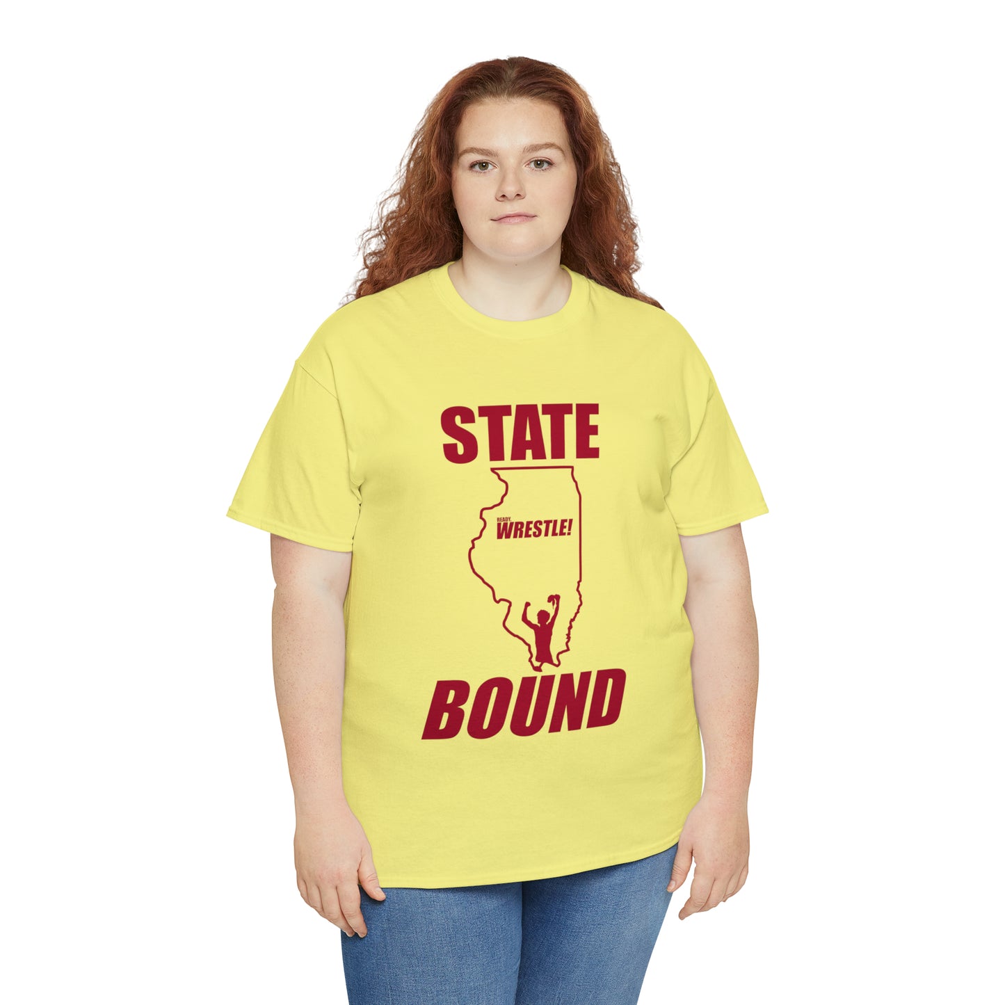 Illinois State Bound, Red Logo, Unisex Heavy Cotton Tee