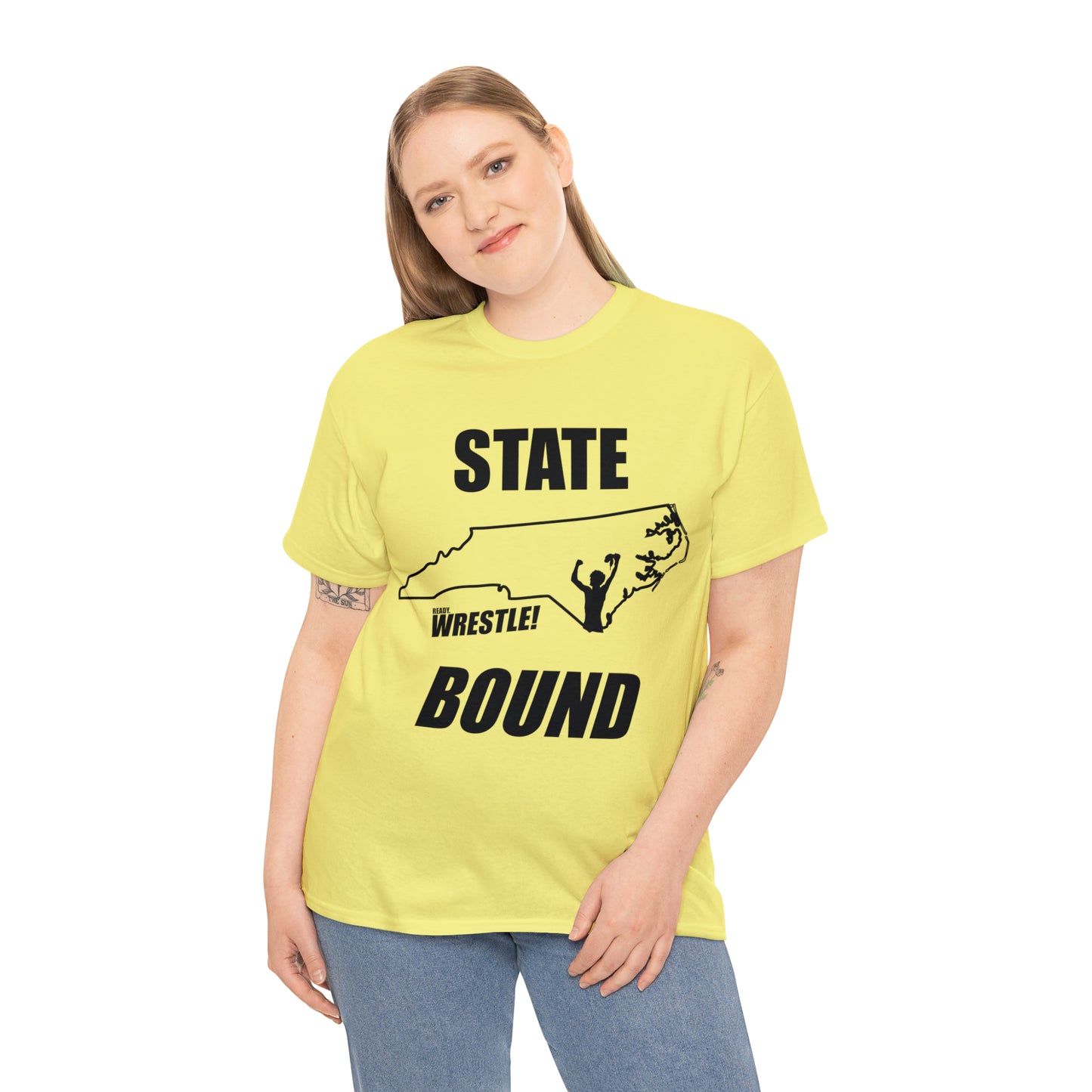 North Carolina State Bound, Black Logo, Unisex Heavy Cotton Tee