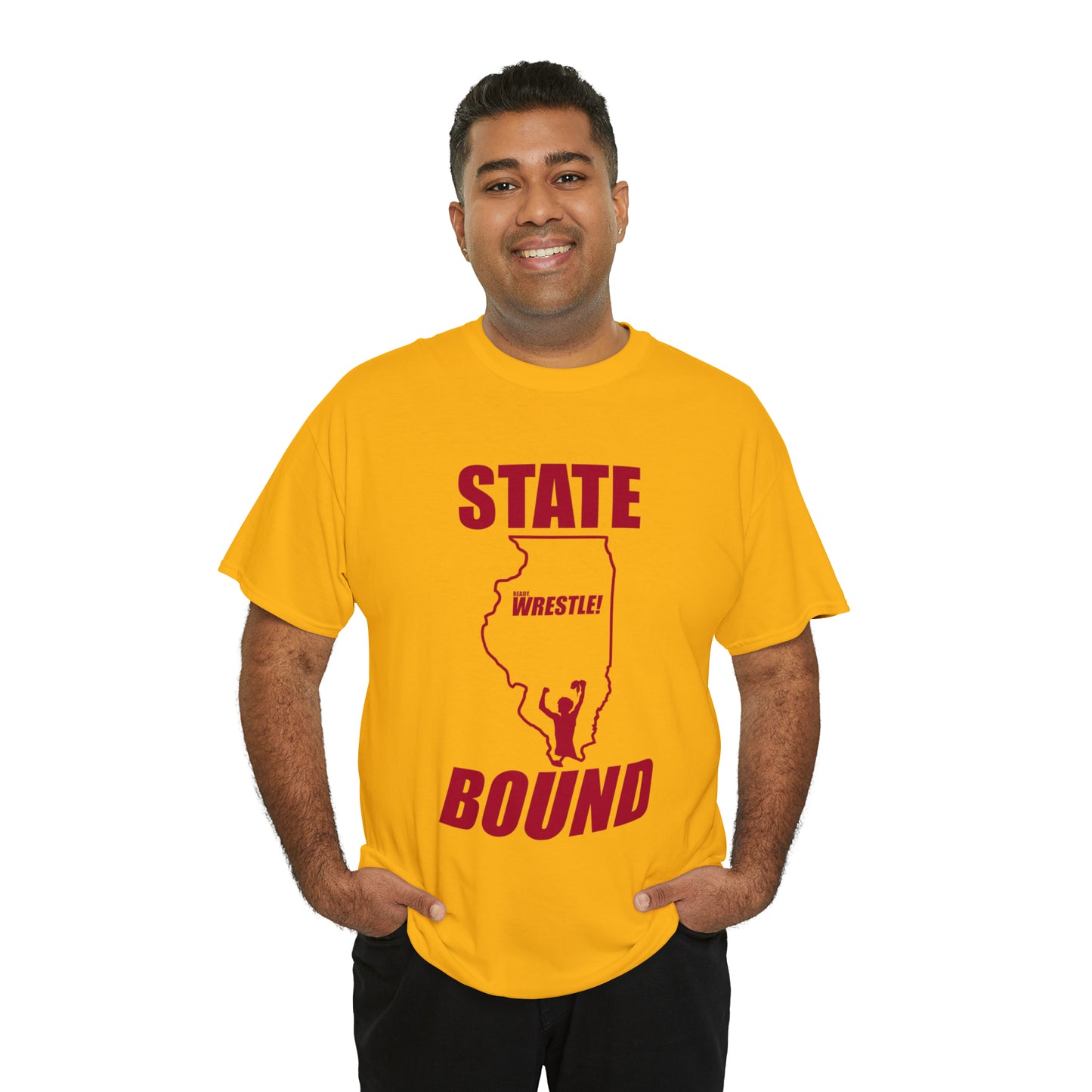 Illinois State Bound, Red Logo, Unisex Heavy Cotton Tee