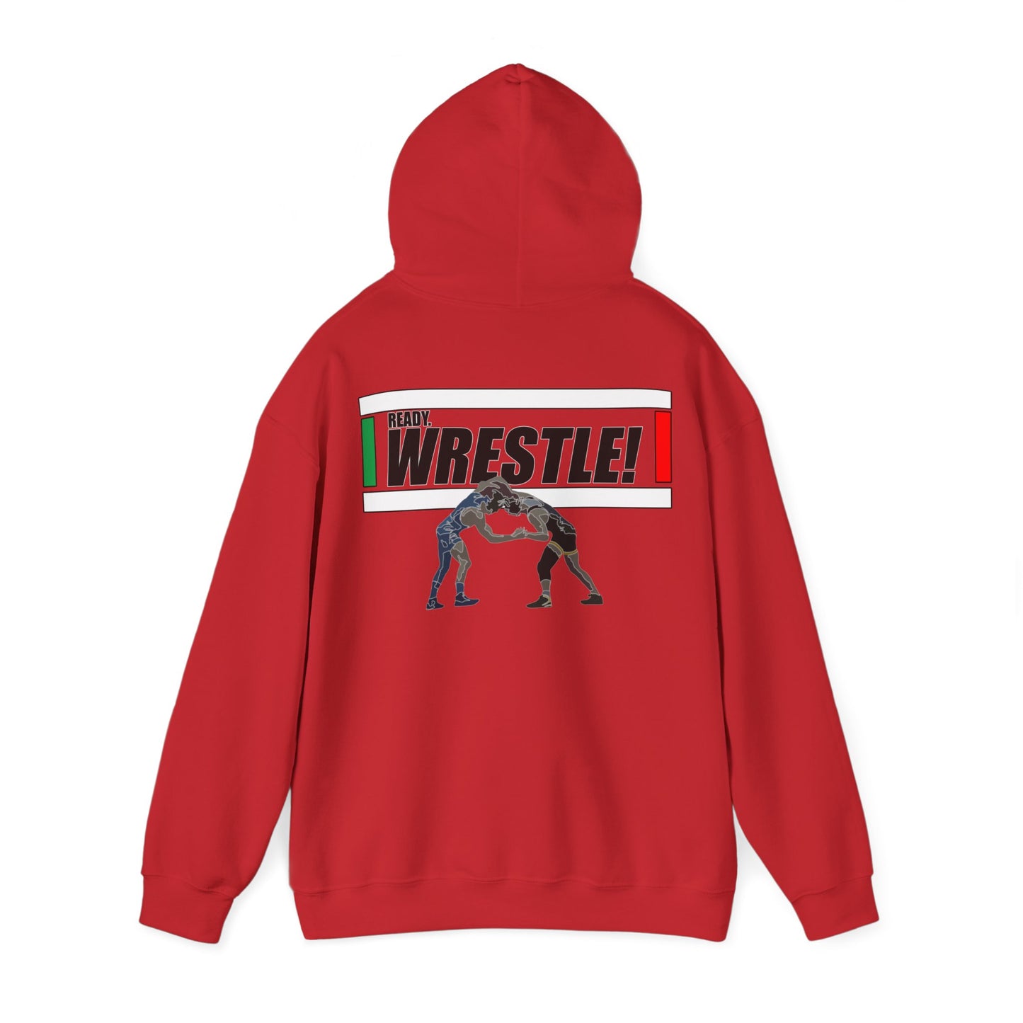 Ready. Wrestle! Start Lines, Unisex Heavy Blend™ Hooded Sweatshirt, Black Letters