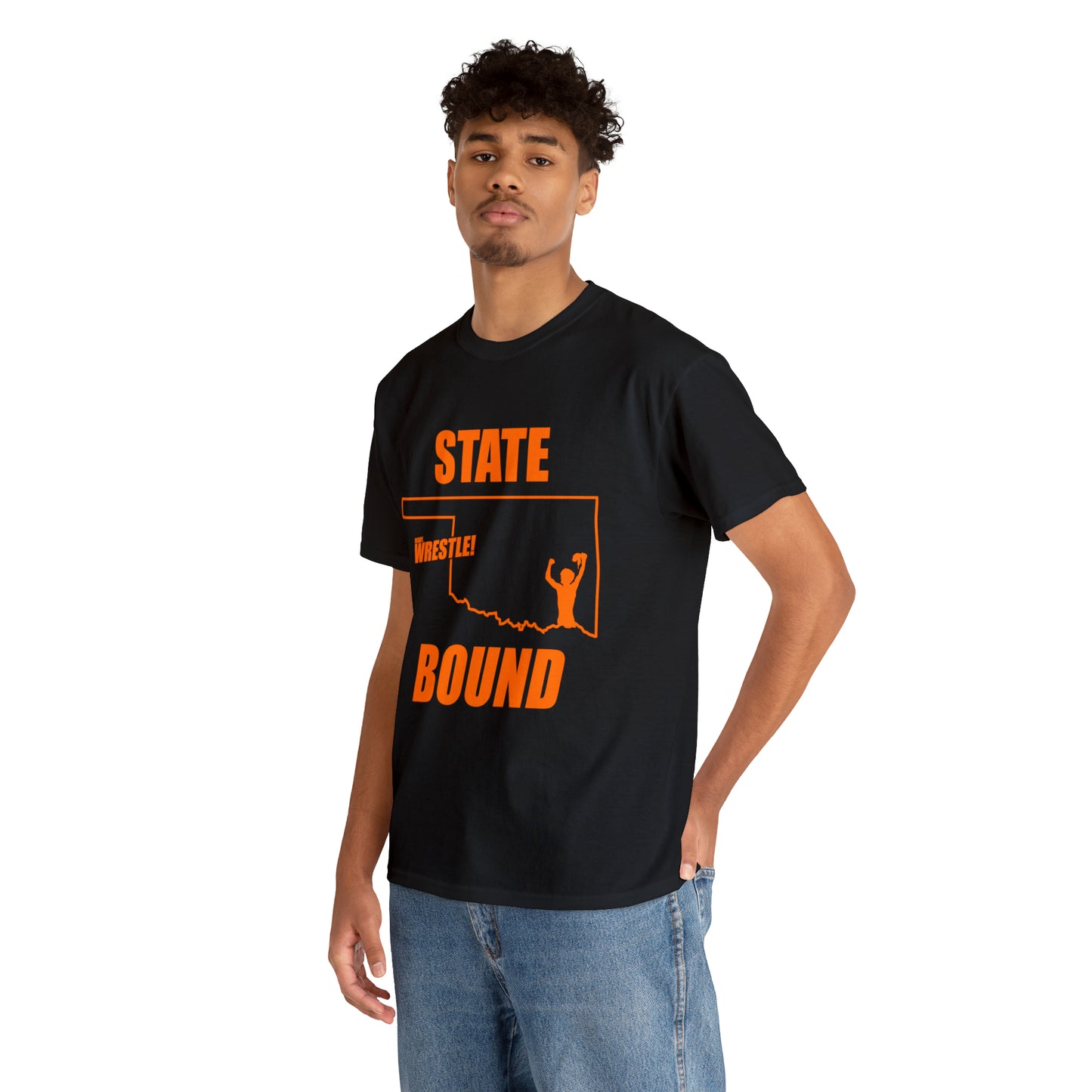 Oklahoma State Bound, Orange Logo, Unisex Heavy Cotton Tee