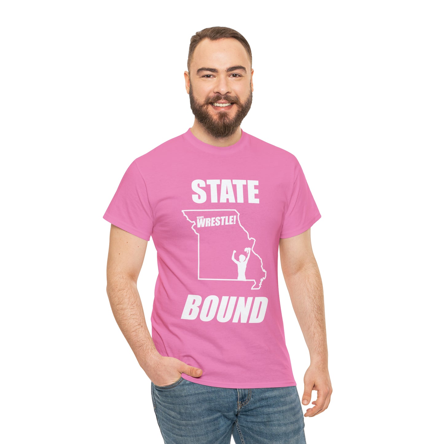 Missouri State Bound, White Logo, Unisex Heavy Cotton Tee