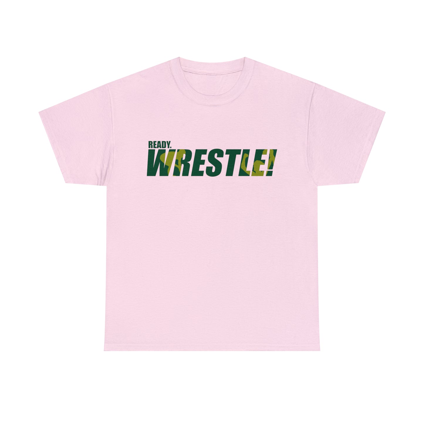 Ready. Wrestle! Green/Gold Logo, Unisex Heavy Cotton Tee