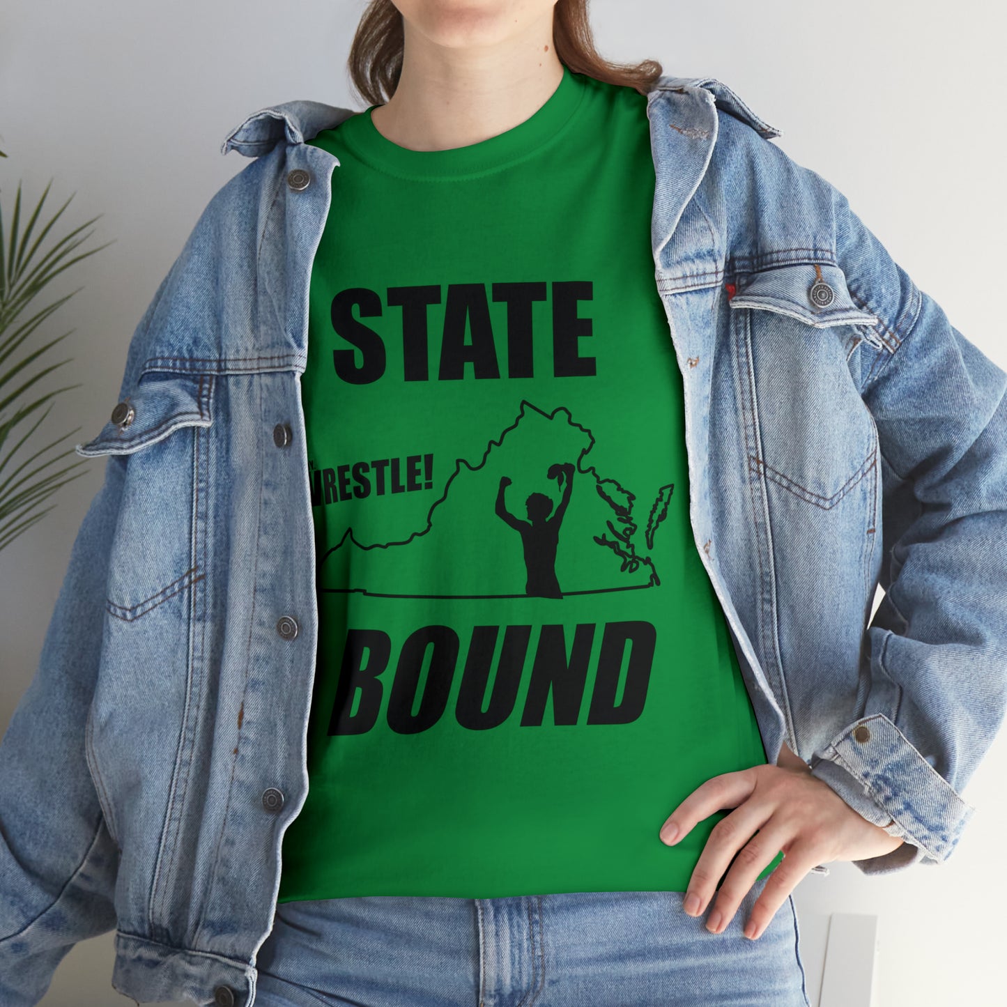 Virginia State Bound, Black Logo, Unisex Heavy Cotton Tee