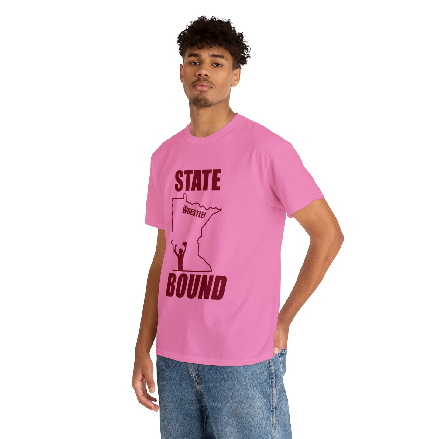 Minnetsota State Bound, Maroon Logo, Unisex Heavy Cotton Tee