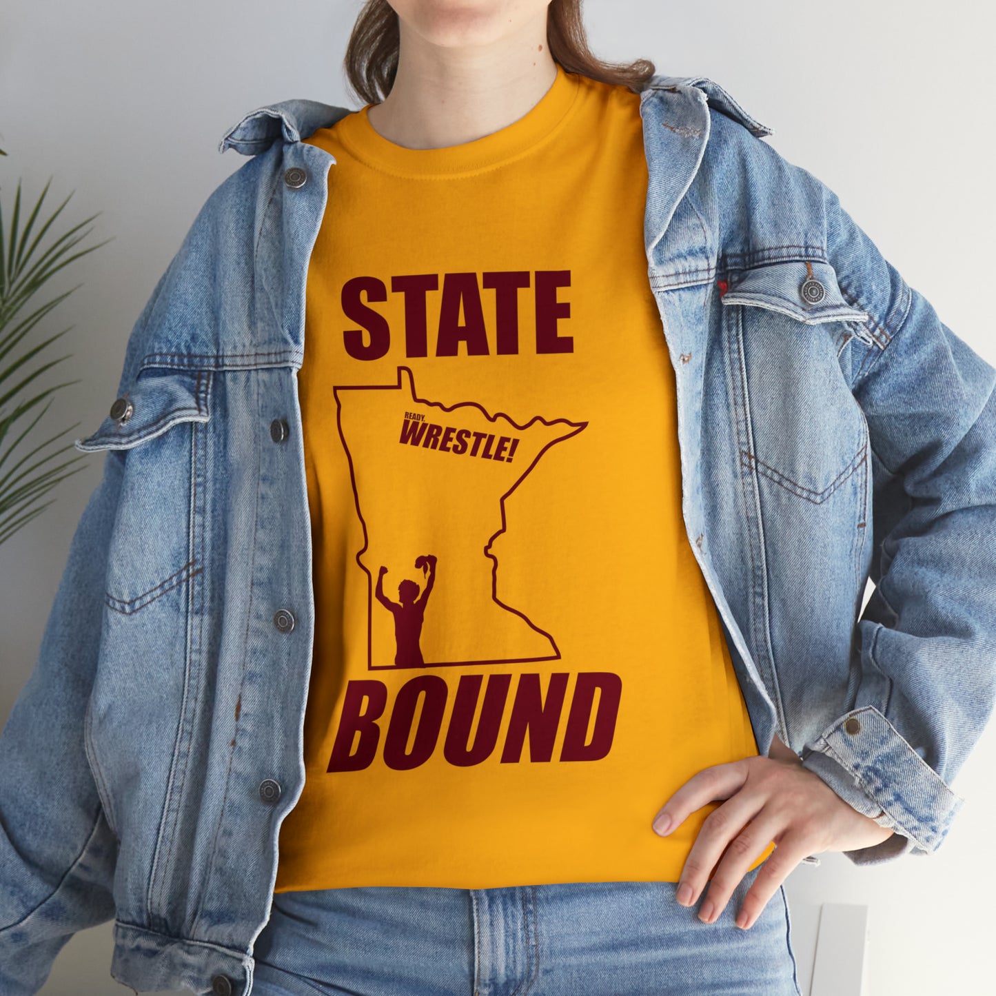 Minnetsota State Bound, Maroon Logo, Unisex Heavy Cotton Tee