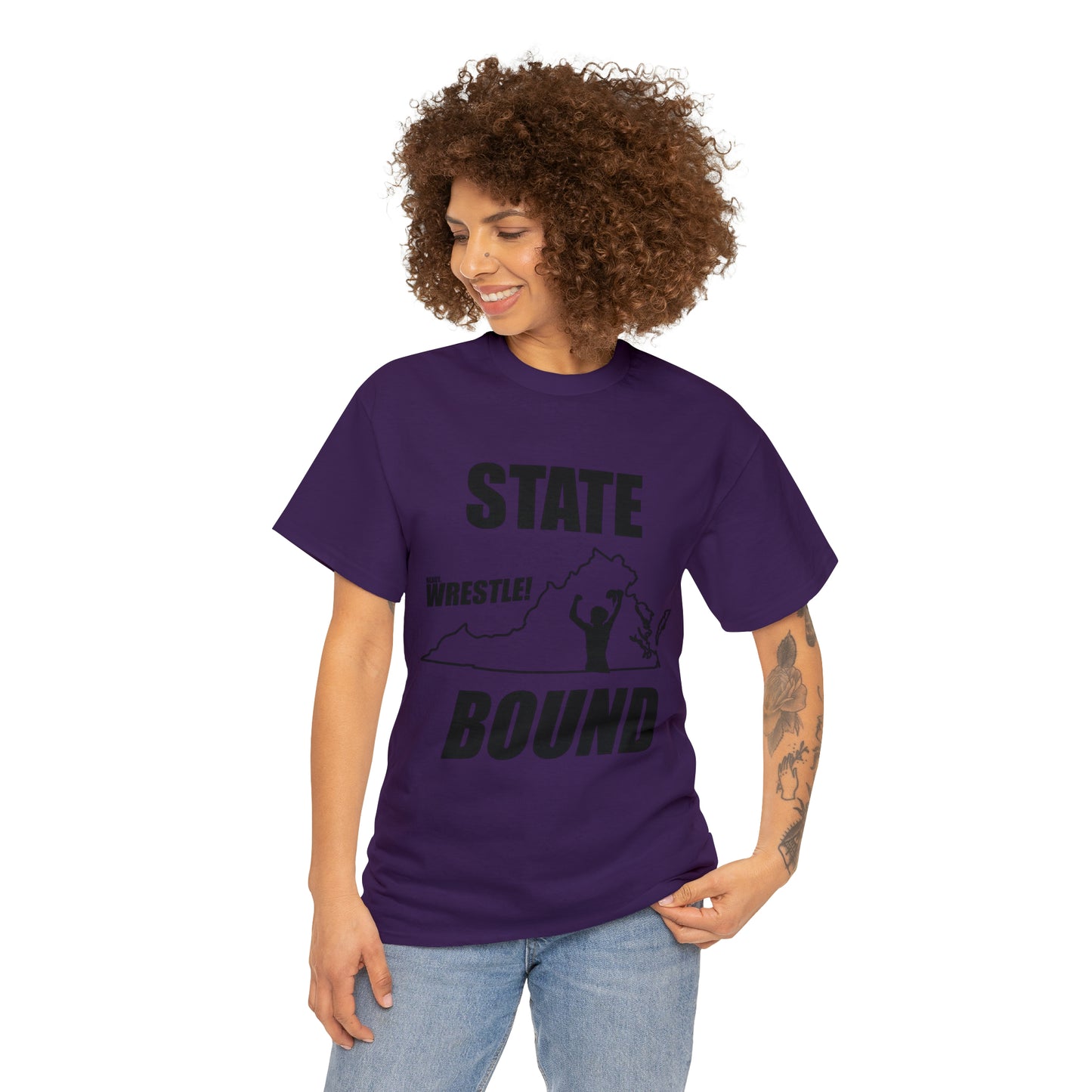 Virginia State Bound, Black Logo, Unisex Heavy Cotton Tee